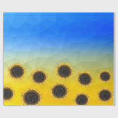 Oekraïnse geelblauwe maaswijdte Flowers Cadeaupapier (Vlak)