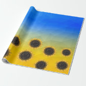 Oekraïnse geelblauwe maaswijdte Flowers Cadeaupapier (Uitgerold)