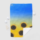 Oekraïnse geelblauwe maaswijdte Flowers Golfhanddoek (Insitu)