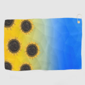 Oekraïnse geelblauwe maaswijdte Flowers Golfhanddoek (Horizontaal)