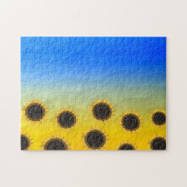 Oekraïnse geelblauwe maaswijdte Flowers Legpuzzel
