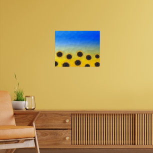 Oekraïnse geelblauwe maaswijdte Flowers Poster