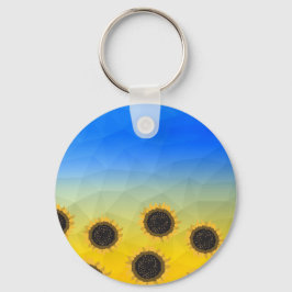 Oekraïnse geelblauwe maaswijdte Flowers Sleutelhanger