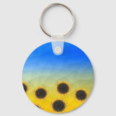 Oekraïnse geelblauwe maaswijdte Flowers Sleutelhanger (Achterkant)