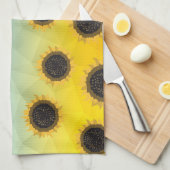 Oekraïnse geelblauwe maaswijdte Flowers Theedoek (Quarter Fold)