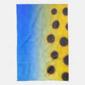 Oekraïnse geelblauwe maaswijdte Flowers Theedoek (Verticaal)
