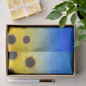 Oekraïnse geelblauwe maaswijdte Flowers Tissuepapier (Geschenk)