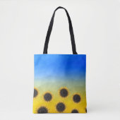 Oekraïnse geelblauwe maaswijdte Flowers Tote Bag (Voorkant)