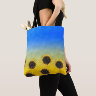 Oekraïnse geelblauwe maaswijdte Flowers Tote Bag