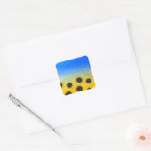 Oekraïnse geelblauwe maaswijdte Flowers Vierkante Sticker (Envelop)