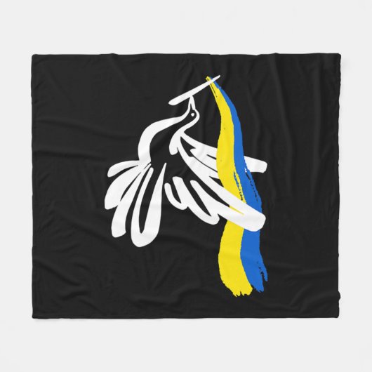 Oekraïnse gele blauwe vlag met ondersteuning voor  fleece deken (Voorkant (Horizontaal))