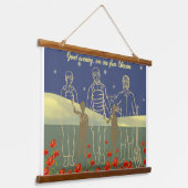 Oekraïnse goedenavond mensen geel en blauw hangend wandkleed (Gebogen)