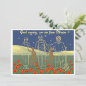 Oekraïnse goedenavond mensen geel en blauw kaart (Staand voorkant)