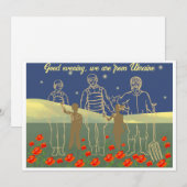 Oekraïnse goedenavond mensen geel en blauw kaart (Voorkant / Achterkant)