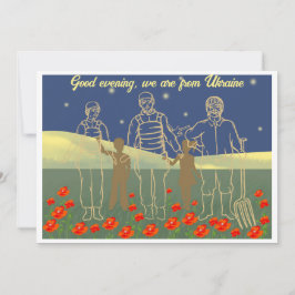 Oekraïnse goedenavond mensen geel en blauw kaart