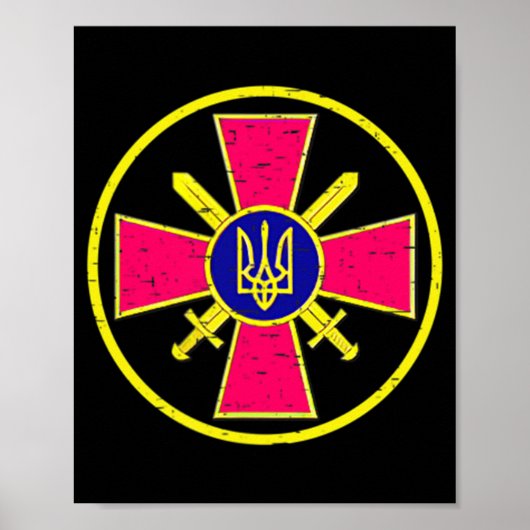 OEKRAÏNSE GRONDKRACHTEN EMBLEM OEKRAÏNE ARMY ARMED POSTER (Voorkant)
