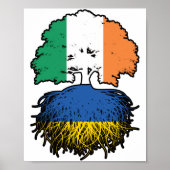 Oekraïnse Irish Ireland Tree Roots Flag Poster (Voorkant)