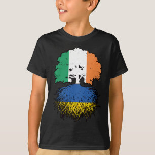 Oekraïnse Irish Ireland Tree Roots Flag T-shirt