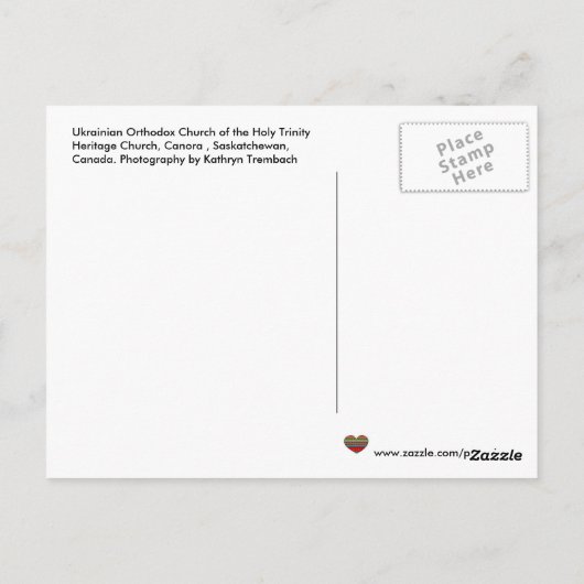 Oekraïnse orthodoxe kerk van de Heilige Drievuldig Briefkaart (Achterkant)