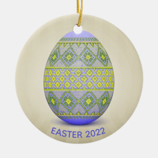 Oekraïnse paaseieren (Pysanka) Design Ceramic Orna Keramisch Ornament (Voorkant)