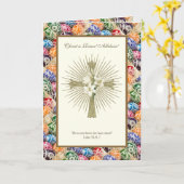 Oekraïnse paasgarnaal: Risen Alleluia Kaart (Gele Bloem)