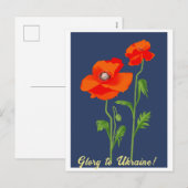 Oekraïnse "papaverbloem" vredelievend briefkaart (Voorkant / Achterkant)