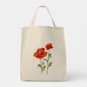 Oekraïnse "papaverbloem" vredelievende canvas tas (Achterkant)