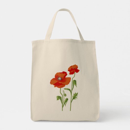 Oekraïnse "papaverbloem" vredelievende canvas tas (Achterkant)