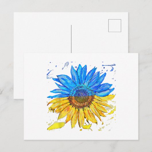 Oekraïnse  Shirt - Zonnebloem - Oekraïnse vlag Briefkaart (Voorkant / Achterkant)