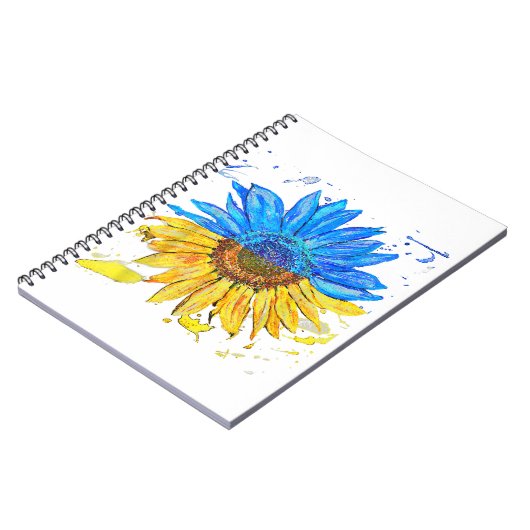 Oekraïnse  Shirt - Zonnebloem - Oekraïnse vlag Notitieboek (Linkerzijde)