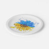 Oekraïnse  Shirt - Zonnebloem - Oekraïnse vlag Papieren Bordje (Gekanteld)