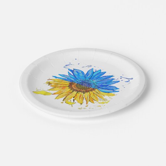 Oekraïnse  Shirt - Zonnebloem - Oekraïnse vlag Papieren Bordje (Gekanteld)