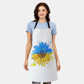 Oekraïnse Shirt - Zonnebloem - Oekraïnse vlag Schort (Gedragen)