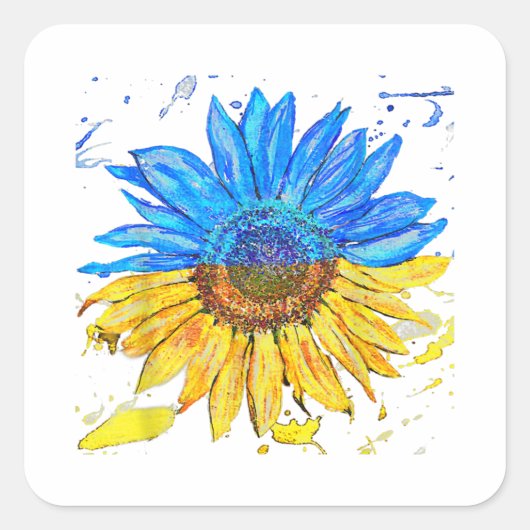 Oekraïnse Shirt - Zonnebloem - Oekraïnse vlag Vierkante Sticker (Voorkant)