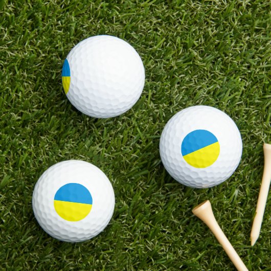 Oekraïnse vlag Blauw en Geel Golfballen (Insitu Gras)