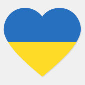 Oekraïnse vlag Blauw en Geel Hart Sticker (Voorkant)