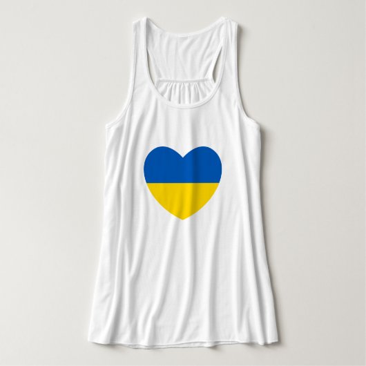 Oekraïnse vlag Blauw en Geel hart Tanktop (Design voorkant)
