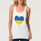 Oekraïnse vlag Blauw en Geel hart Tanktop (Voorkant)