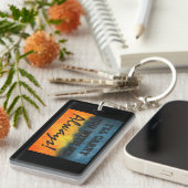 Oekraïnse vlag blauw en geel ontwerp sleutelhanger (Voorkant Rechts)