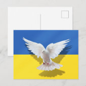 Oekraïnse vlag - Briefkaart vredesduif - Vrijheid (Voorkant / Achterkant)