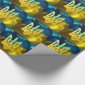 Oekraïnse vlag en giftafval van Tryzub Cadeaupapier (Hoek)