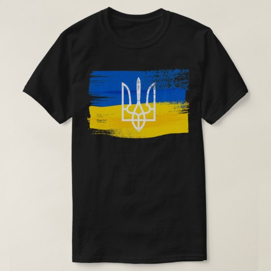 Oekraïnse vlag en wapenschild Oekraïnes P T-shirt (Design voorkant)