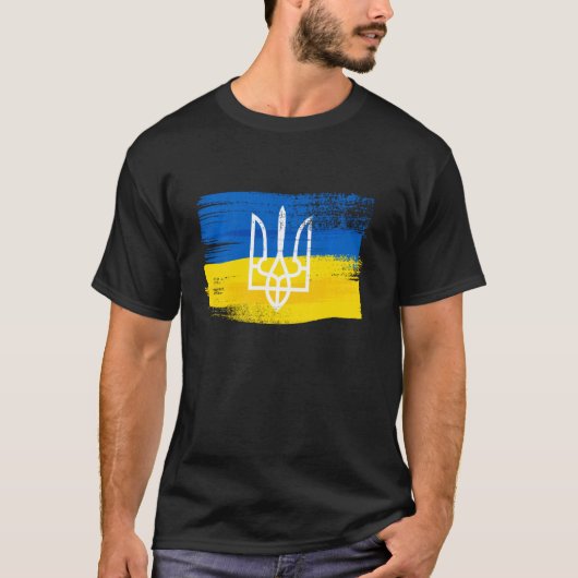 Oekraïnse vlag en wapenstilstand Oekraïense Pa T-shirt (Voorkant)