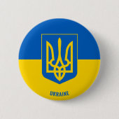 Oekraïnse vlag en wapenstilstand ronde button 5,7 cm (Voorkant)