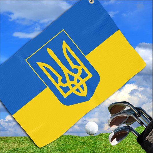 Oekraïnse vlag Golf Towel & Ukraine golfing/sport Golfhanddoek