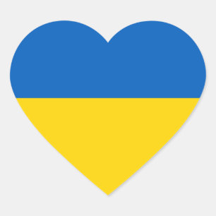 Oekraïnse vlag hart sticker