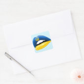 Oekraïnse vlag - Kleurenlipstick Vierkante Sticker (Envelop)