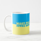 Oekraïnse vlag met vrede in plaats van oorlog! koffiemok (Links)