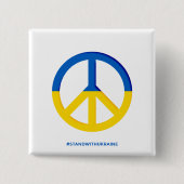 Oekraïnse vlag met vredesymbool Button (Voorkant)