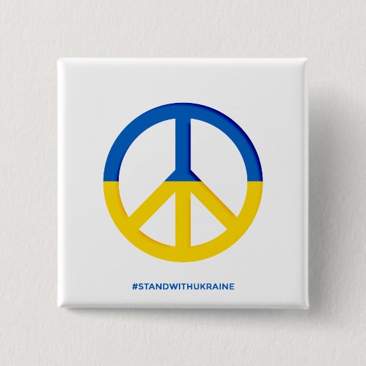 Oekraïnse vlag met vredesymbool Button (Voorkant)